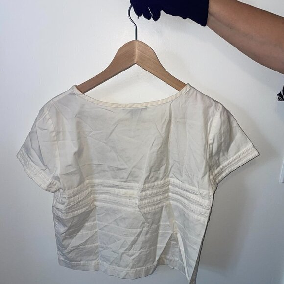 Armani Exchange Women's White Pullover Short Sleeve Breathable Crop Top Size M - Picture 2 of 3